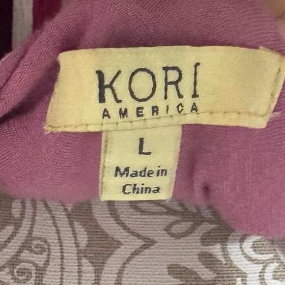 KORI America Striped Ruffle Hem Dress L Multicolor Boho Y2K Sleeveless Sundress - Picture 6 of 7